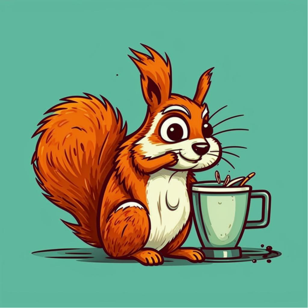 Caffeinated squirrel mid-leap